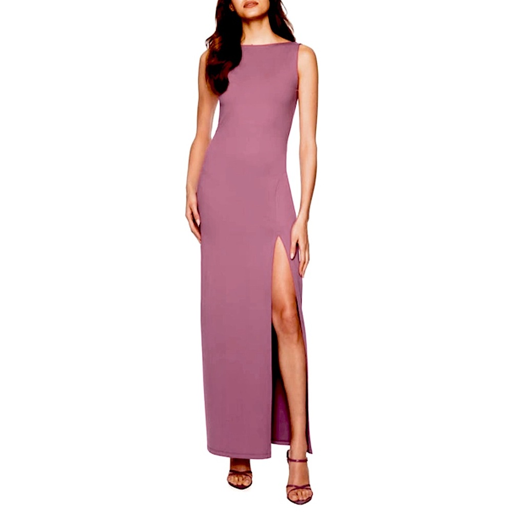 SUSANA MONACO Low Back Maxi Dress Attached Bodysuit Lavender Sz Small NWT SOL…